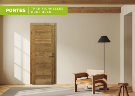 Porte en Bois Rouge-VBERT-210x90cm - 3M Distribution